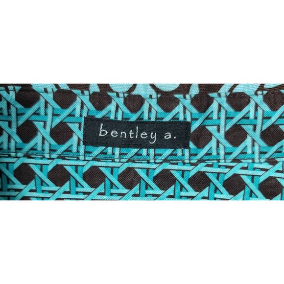 Bentley A Teal Brown Floral Print Button Up Blazer 6 Lightweight Collard Soft - Picture 3 of 5